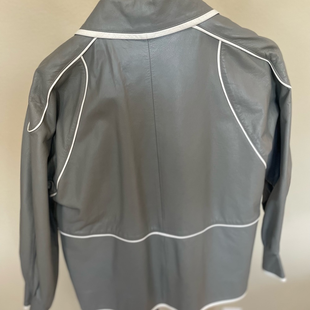 Gray Women's Jacket with White Accents